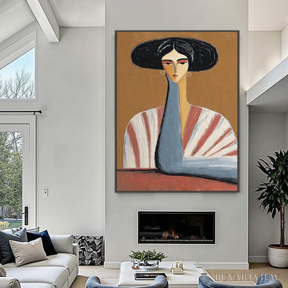 BUYARTVIEW the Muse – Textured Figurative Portrait Oil Painting for Modern Decor - image 2