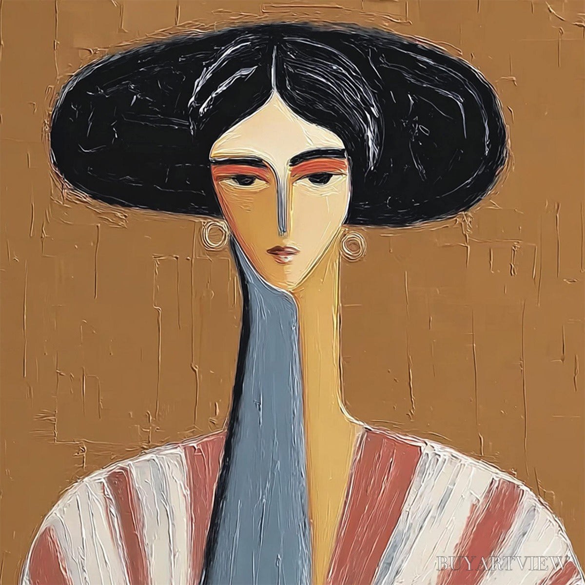 BUYARTVIEW the Muse – Textured Figurative Portrait Oil Painting for Modern Decor - image 3