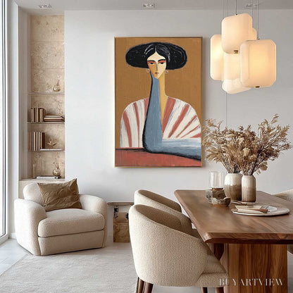 BUYARTVIEW the Muse – Textured Figurative Portrait Oil Painting for Modern Decor - image 4