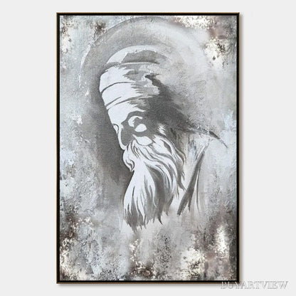 BUYARTVIEW Elder'S Whisper – Minimalist Monochrome Figurative Portrait Painting - image 1
