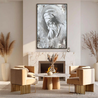 BUYARTVIEW Elder'S Whisper – Minimalist Monochrome Figurative Portrait Painting - image 3