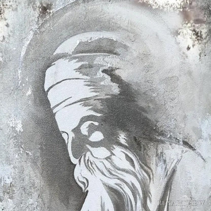 BUYARTVIEW Elder'S Whisper – Minimalist Monochrome Figurative Portrait Painting - image 4