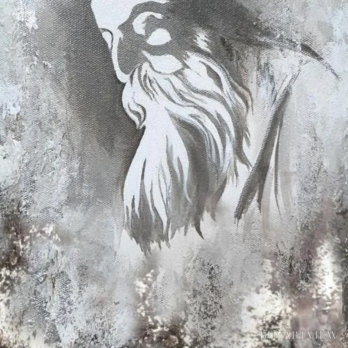BUYARTVIEW Elder'S Whisper – Minimalist Monochrome Figurative Portrait Painting - image 6