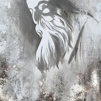 BUYARTVIEW Elder'S Whisper – Minimalist Monochrome Figurative Portrait Painting - image 6
