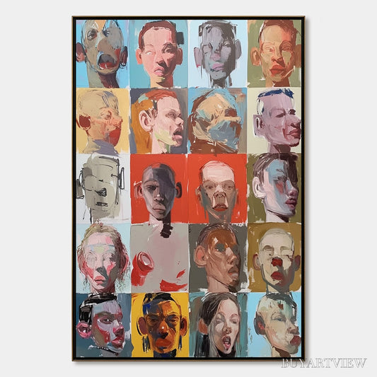 BUYARTVIEW Chorus of Faces – Expressive, Textured Portrait Series - image 1