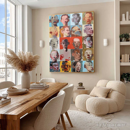 BUYARTVIEW Chorus of Faces – Expressive, Textured Portrait Series - image 3
