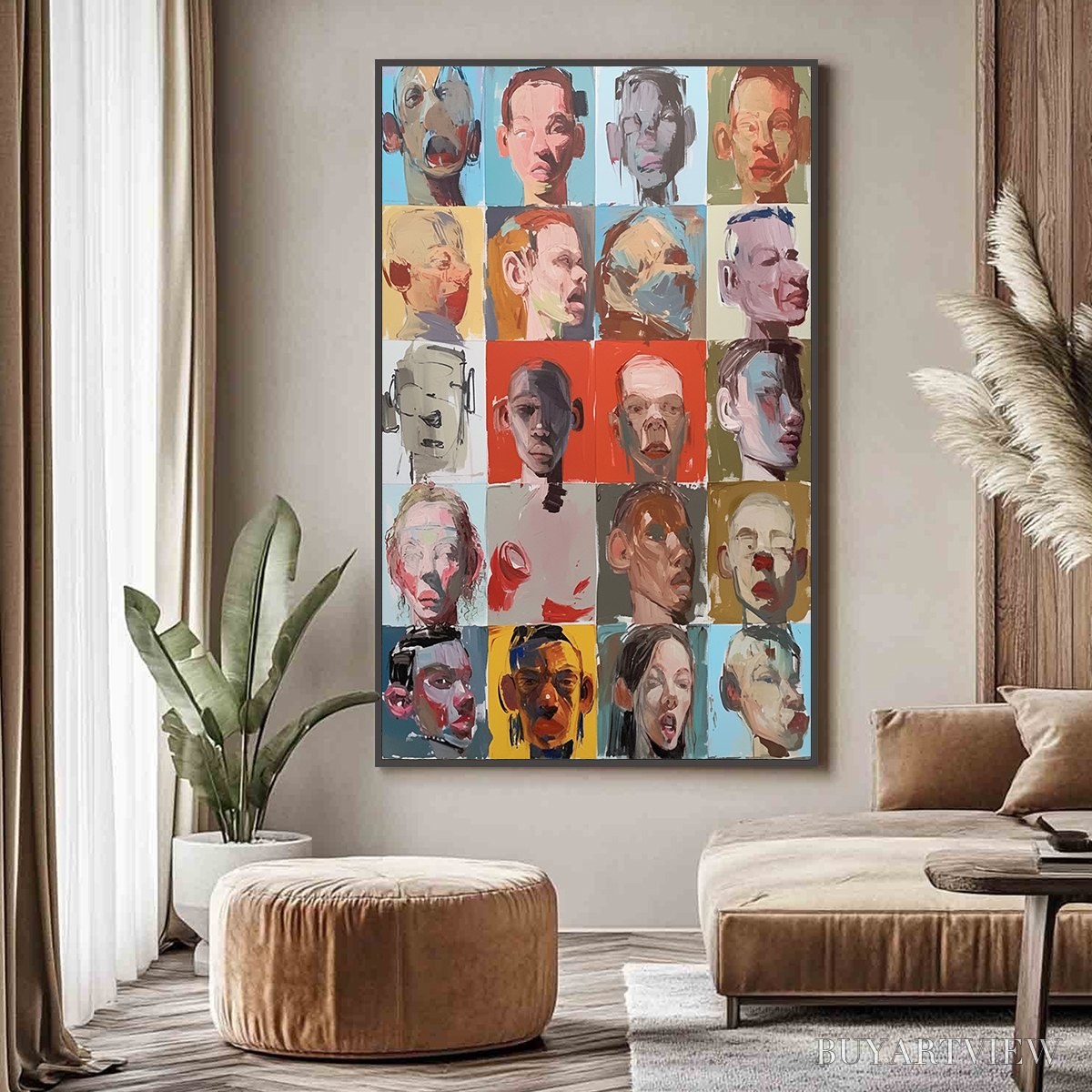 BUYARTVIEW Chorus of Faces – Expressive, Textured Portrait Series - image 4