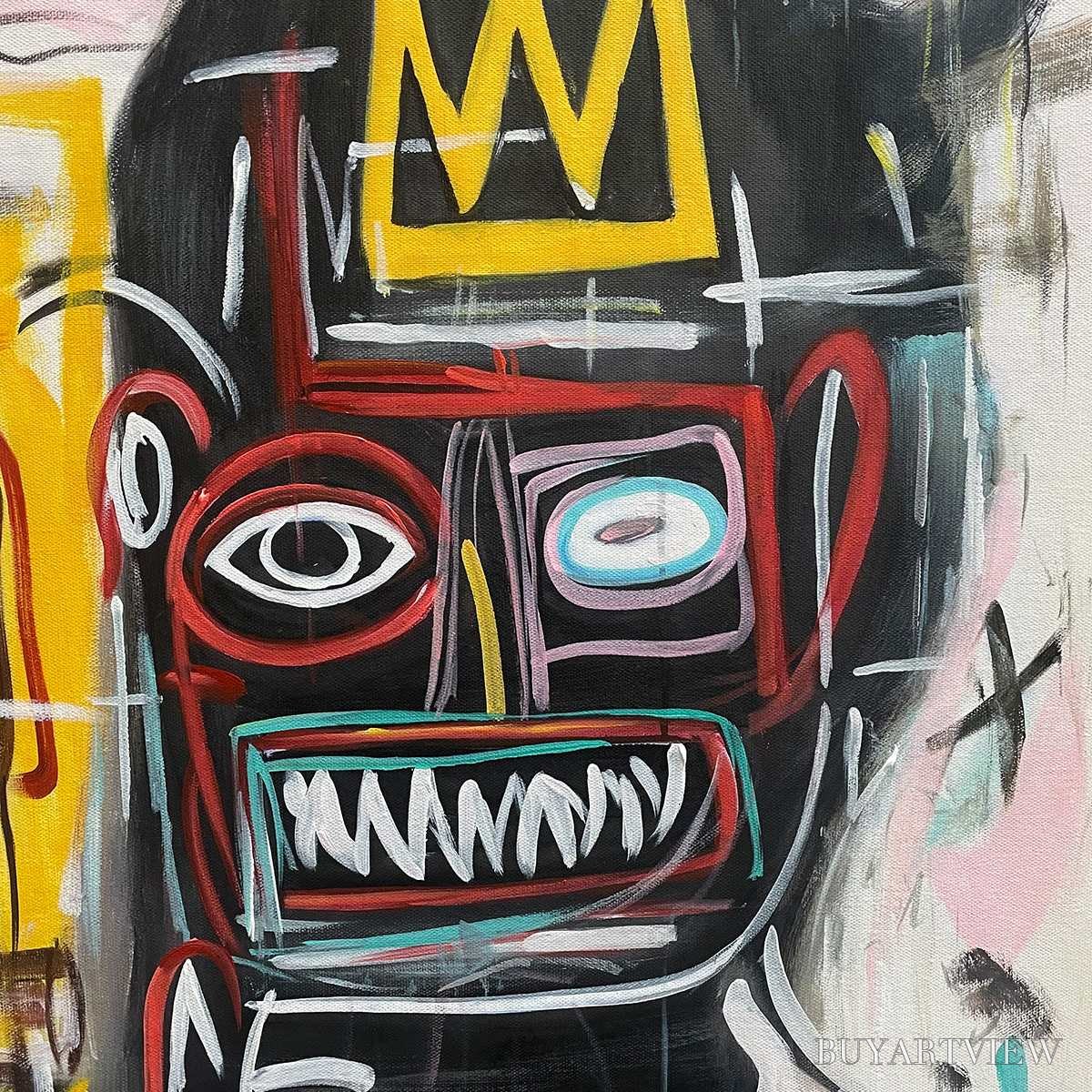 BUYARTVIEW Crowned Figures – Graffiti-Style Portrait Oil Painting - image 3
