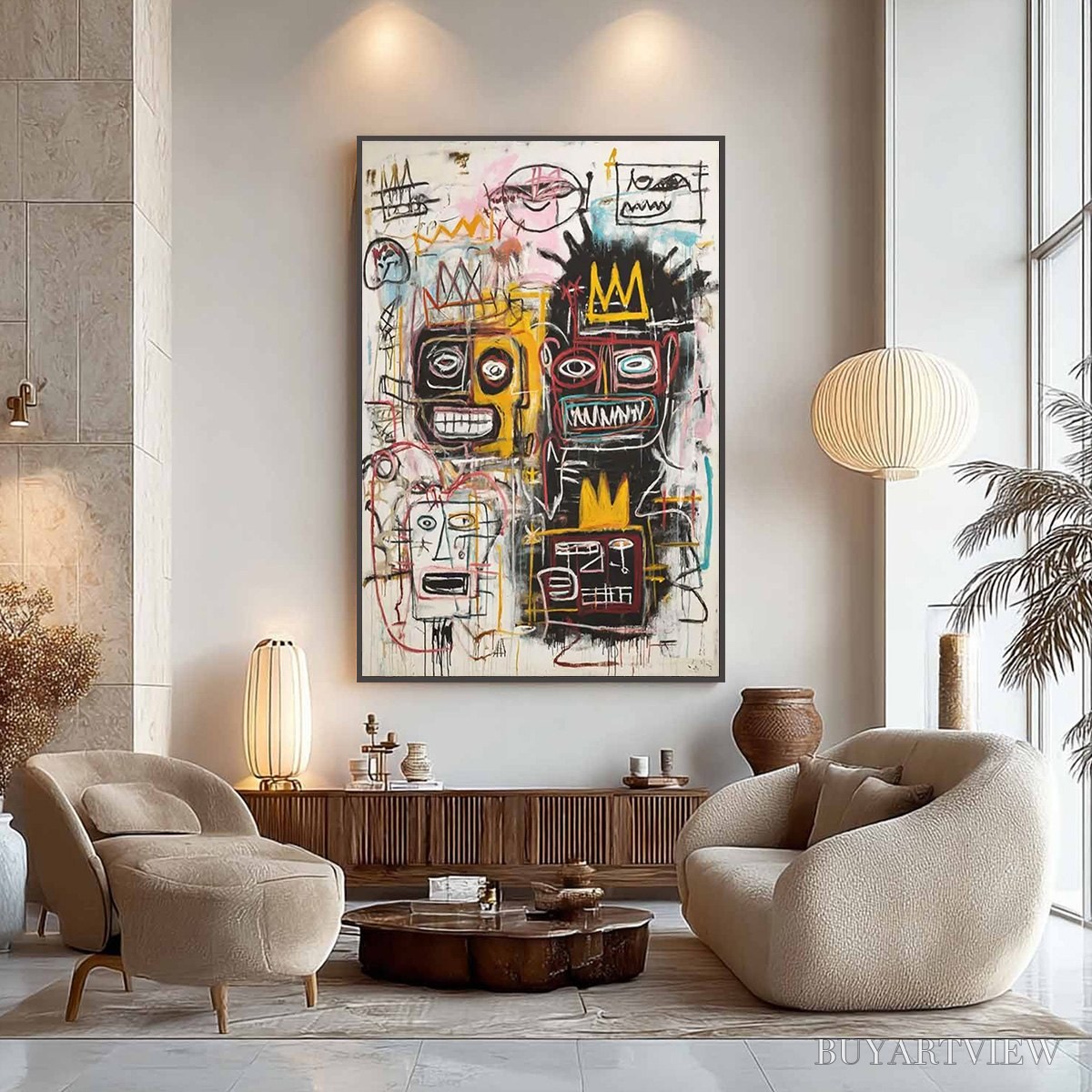 BUYARTVIEW Crowned Figures – Graffiti-Style Portrait Oil Painting - image 5