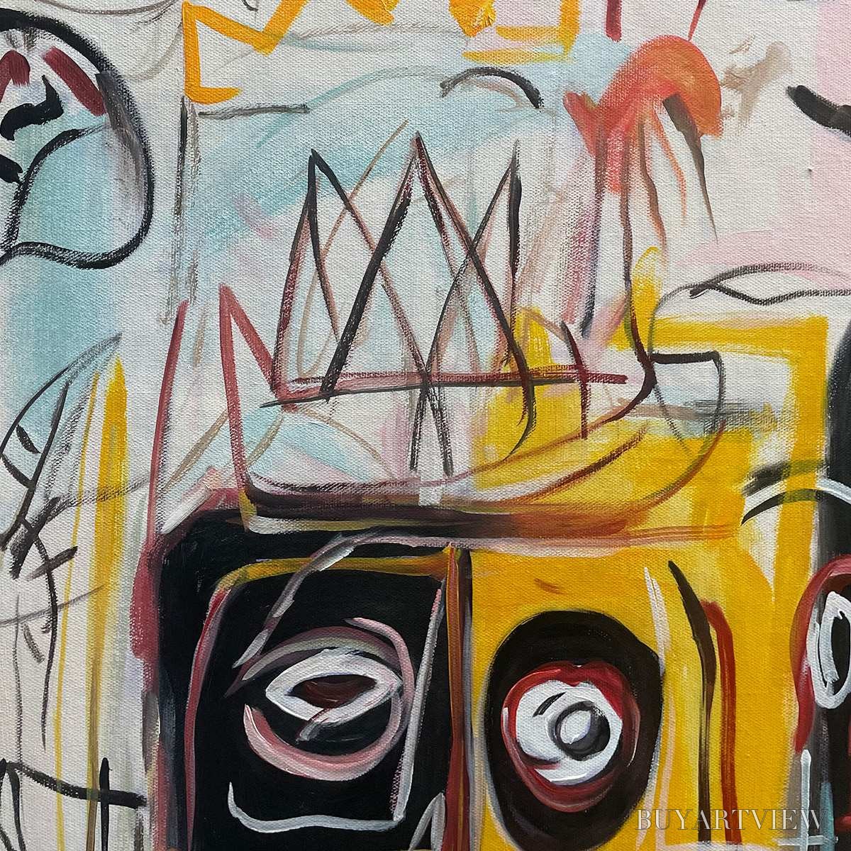 BUYARTVIEW Crowned Figures – Graffiti-Style Portrait Oil Painting - image 6