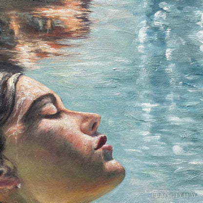 BUYARTVIEW Submerged Serenity – Figurative Underwater Portrait Oil Painting - image 6