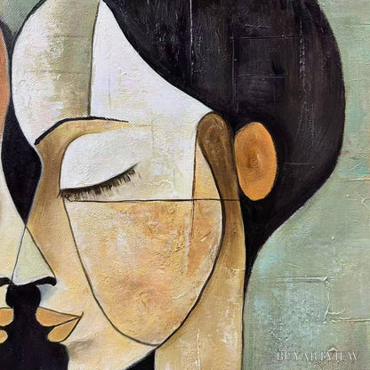 BUYARTVIEW Unity in Contrast – Textured Abstract Figurative Oil Painting - image 3