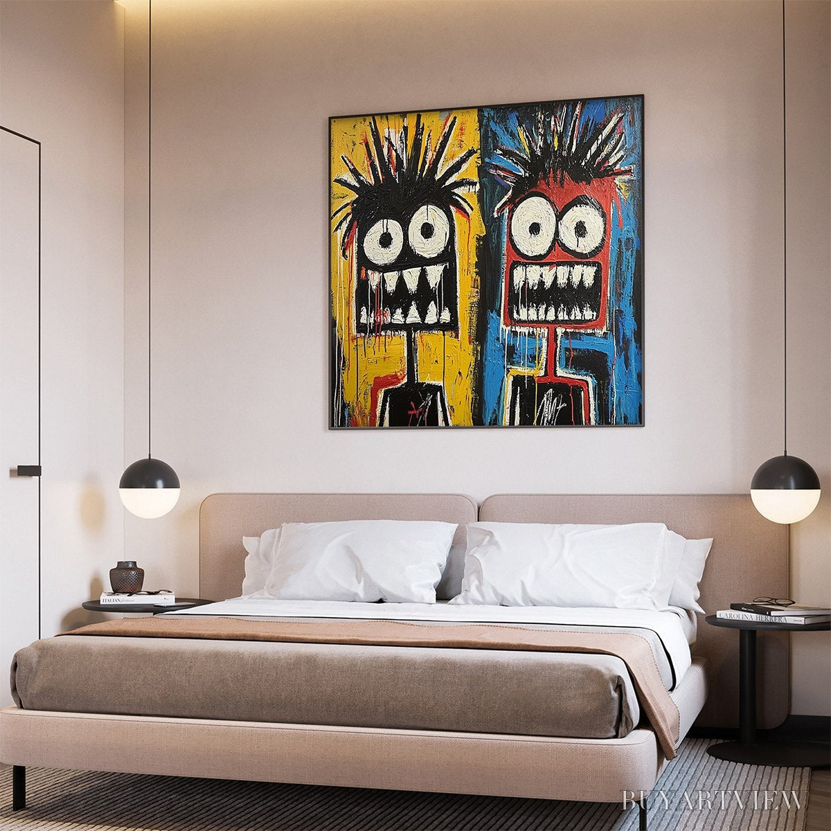 BUYARTVIEW Duality – Vibrant Abstract Portrait Oil Painting of Two Figures - image 4