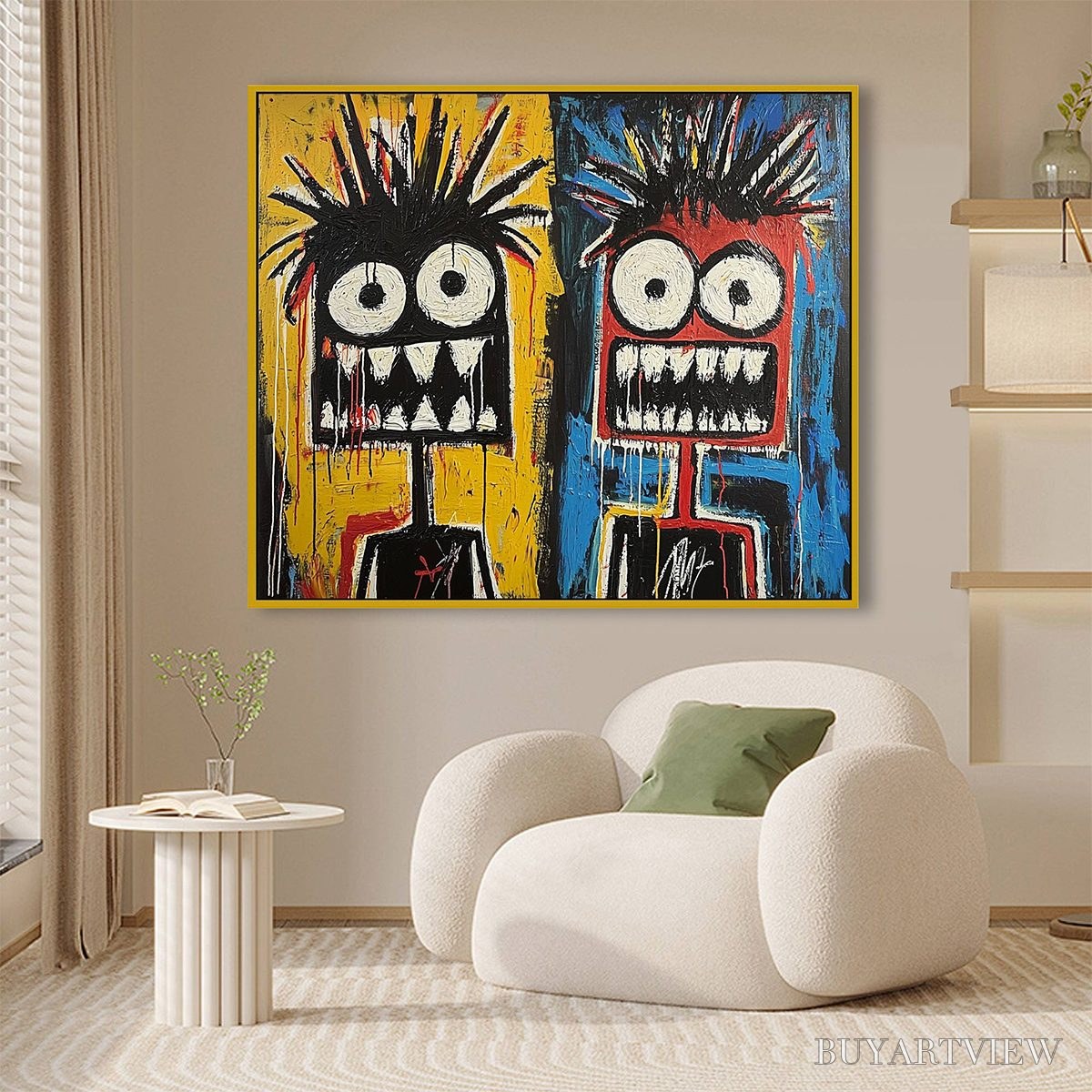 BUYARTVIEW Duality – Vibrant Abstract Portrait Oil Painting of Two Figures - image 5
