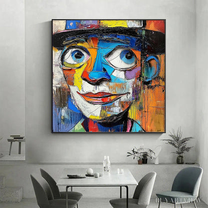 BUYARTVIEW Laughing Eyes – Textured Impasto Clown Portrait Oil Painting - image 6