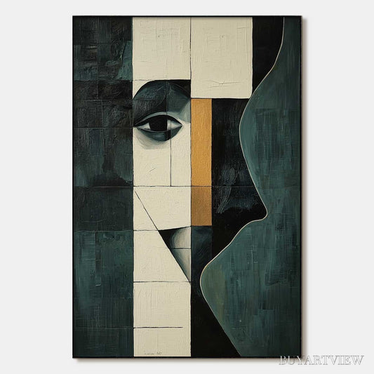 BUYARTVIEW Reflection – Minimalist Abstract Portrait Oil Painting - image 1