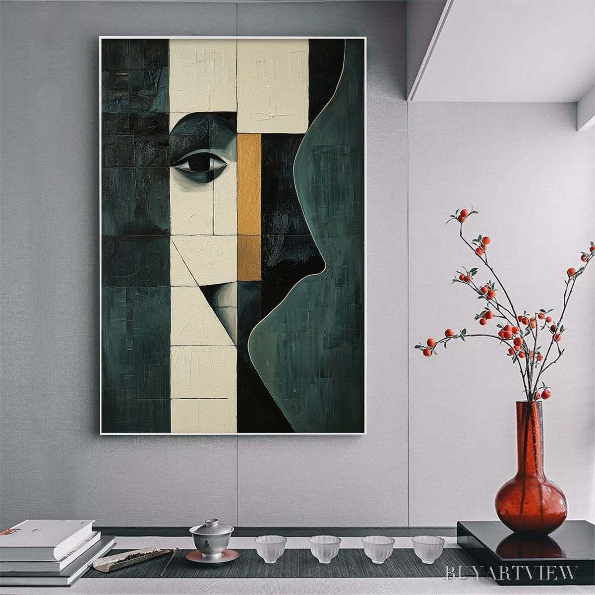 BUYARTVIEW Reflection – Minimalist Abstract Portrait Oil Painting - image 2