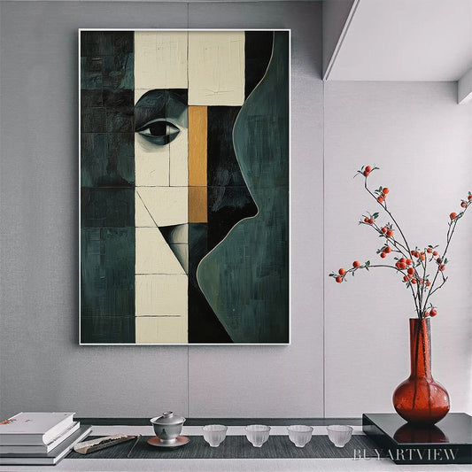 BUYARTVIEW Reflection – Minimalist Abstract Portrait Oil Painting - image 2