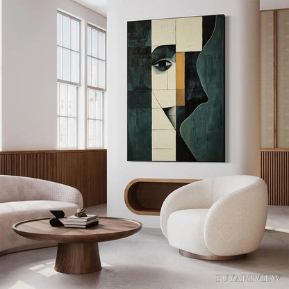 BUYARTVIEW Reflection – Minimalist Abstract Portrait Oil Painting - image 4