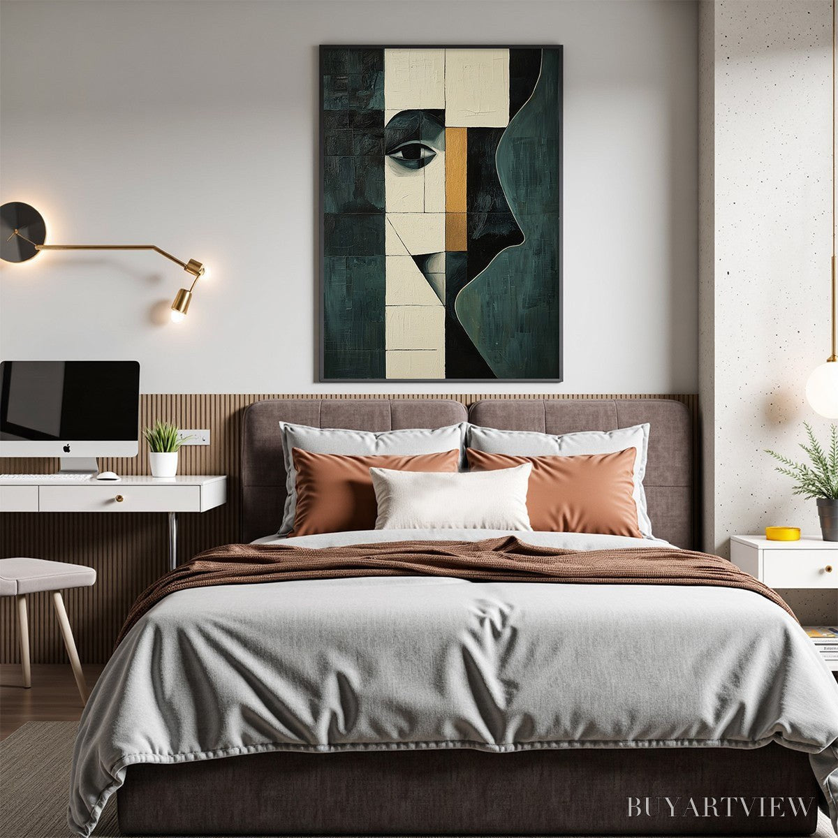 BUYARTVIEW Reflection – Minimalist Abstract Portrait Oil Painting - image 5