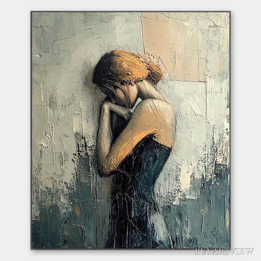 BUYARTVIEW Inner Reflections – Textured Portrait Oil Painting - image 1