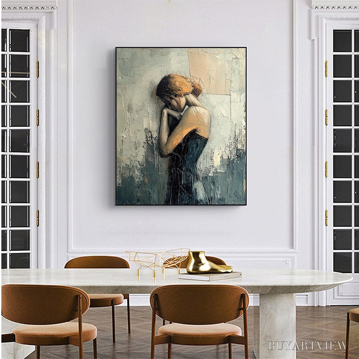 BUYARTVIEW Inner Reflections – Textured Portrait Oil Painting - image 2