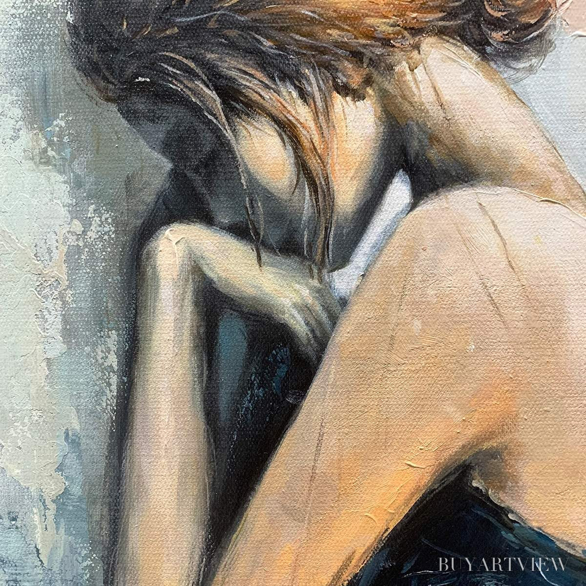 BUYARTVIEW Inner Reflections – Textured Portrait Oil Painting - image 3