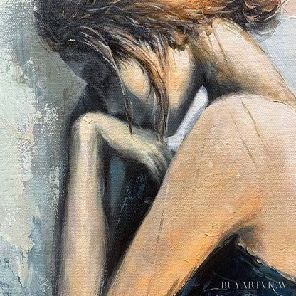 BUYARTVIEW Inner Reflections – Textured Portrait Oil Painting - image 3