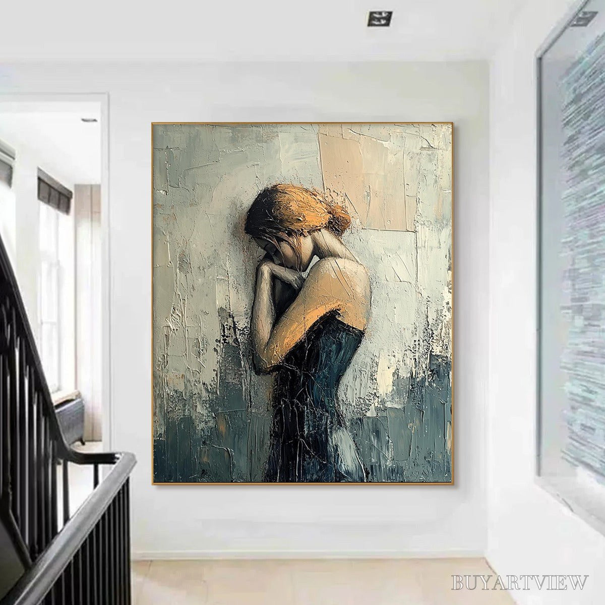 BUYARTVIEW Inner Reflections – Textured Portrait Oil Painting - image 4