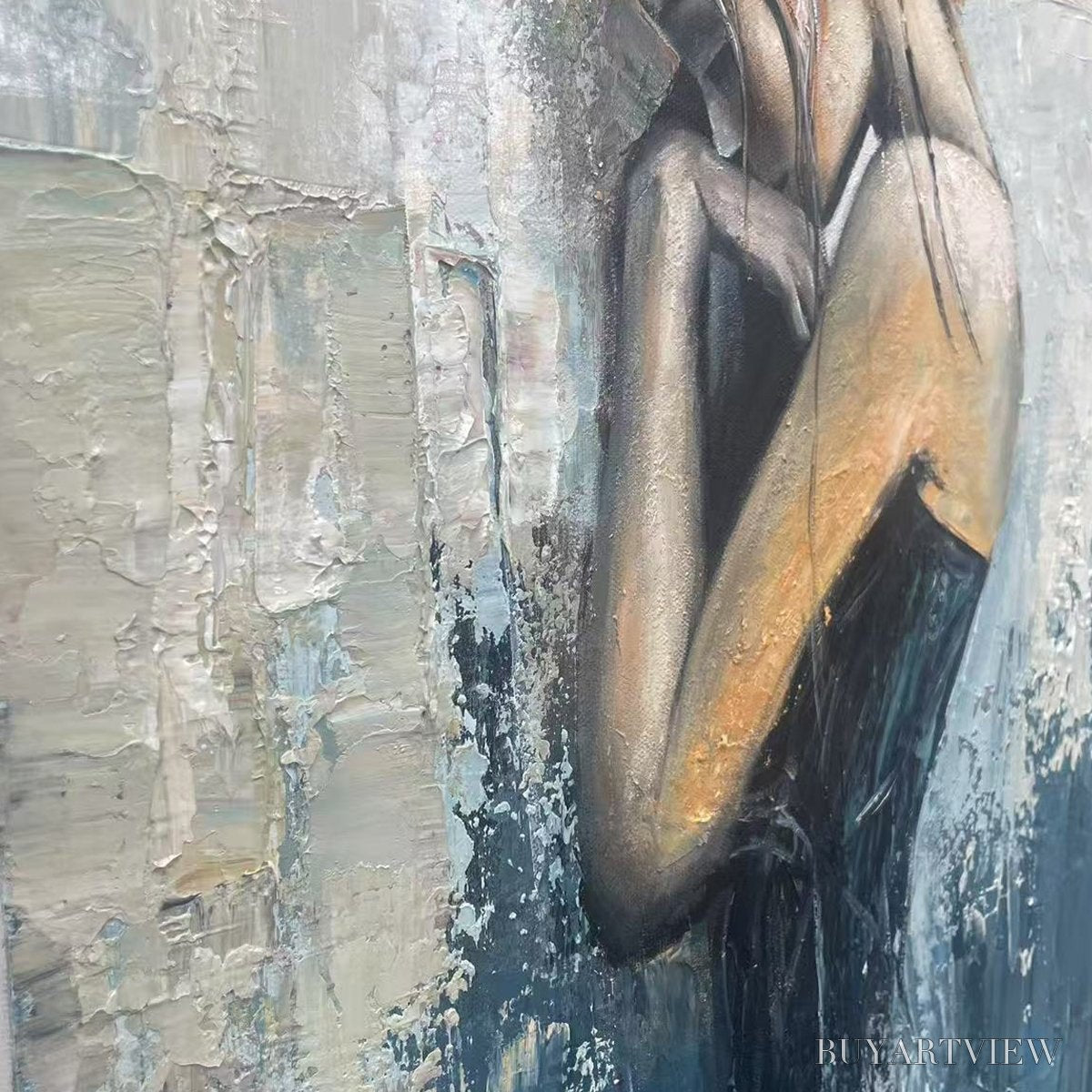 BUYARTVIEW Inner Reflections – Textured Portrait Oil Painting - image 5