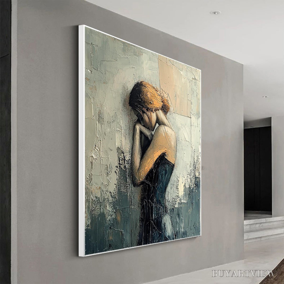 BUYARTVIEW Inner Reflections – Textured Portrait Oil Painting - image 6