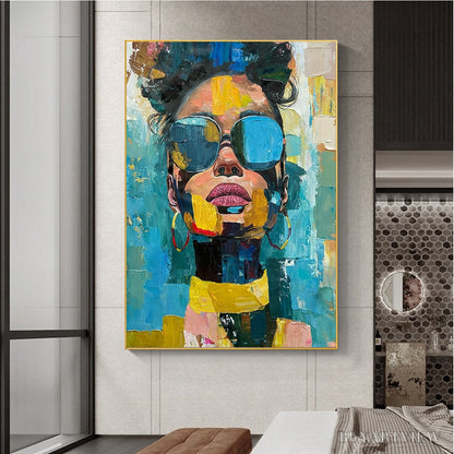 BUYARTVIEW Golden Gaze – Modern Portrait Impasto Oil Painting - image 6