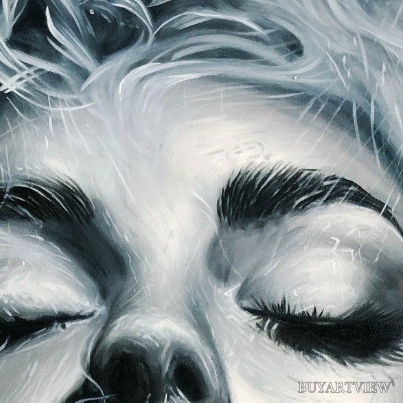 BUYARTVIEW Crimson Muse – Vertical Portrait Oil Painting on Canvas - image 3