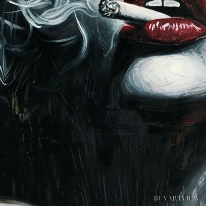 BUYARTVIEW Crimson Muse – Vertical Portrait Oil Painting on Canvas - image 5