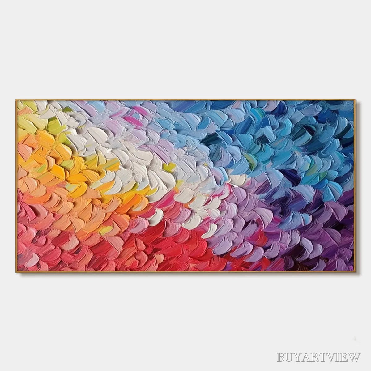 BUYARTVIEW Pastel Dreamscape – Abstract Textured Impasto Oil Painting on Canvas - image 1