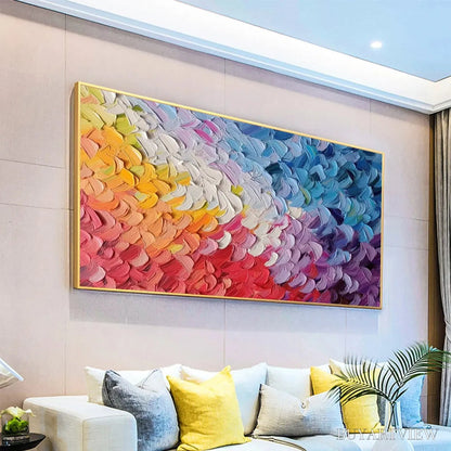 BUYARTVIEW Pastel Dreamscape – Abstract Textured Impasto Oil Painting on Canvas - image 4