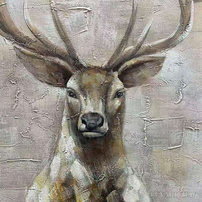 BUYARTVIEW Majestic Stag – Textured Stag Painting, Vertical - image 3
