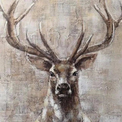 BUYARTVIEW Majestic Stag – Textured Stag Painting, Vertical - image 4