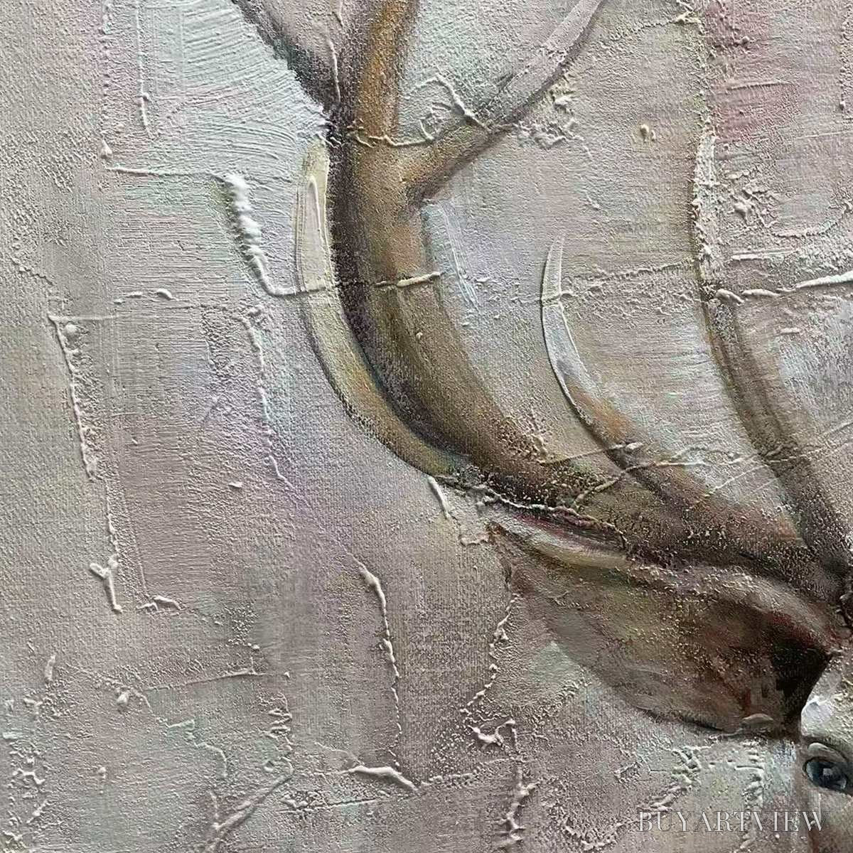 BUYARTVIEW Majestic Stag – Textured Stag Painting, Vertical - image 5