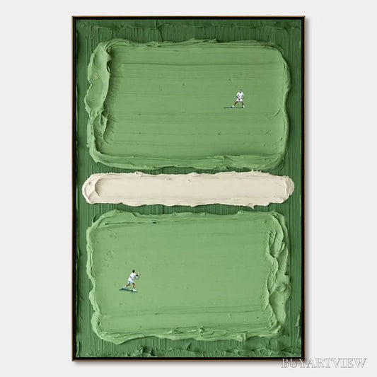 BUYARTVIEW Court Rhythm – Textured Sports Impasto Oil Painting - image 1