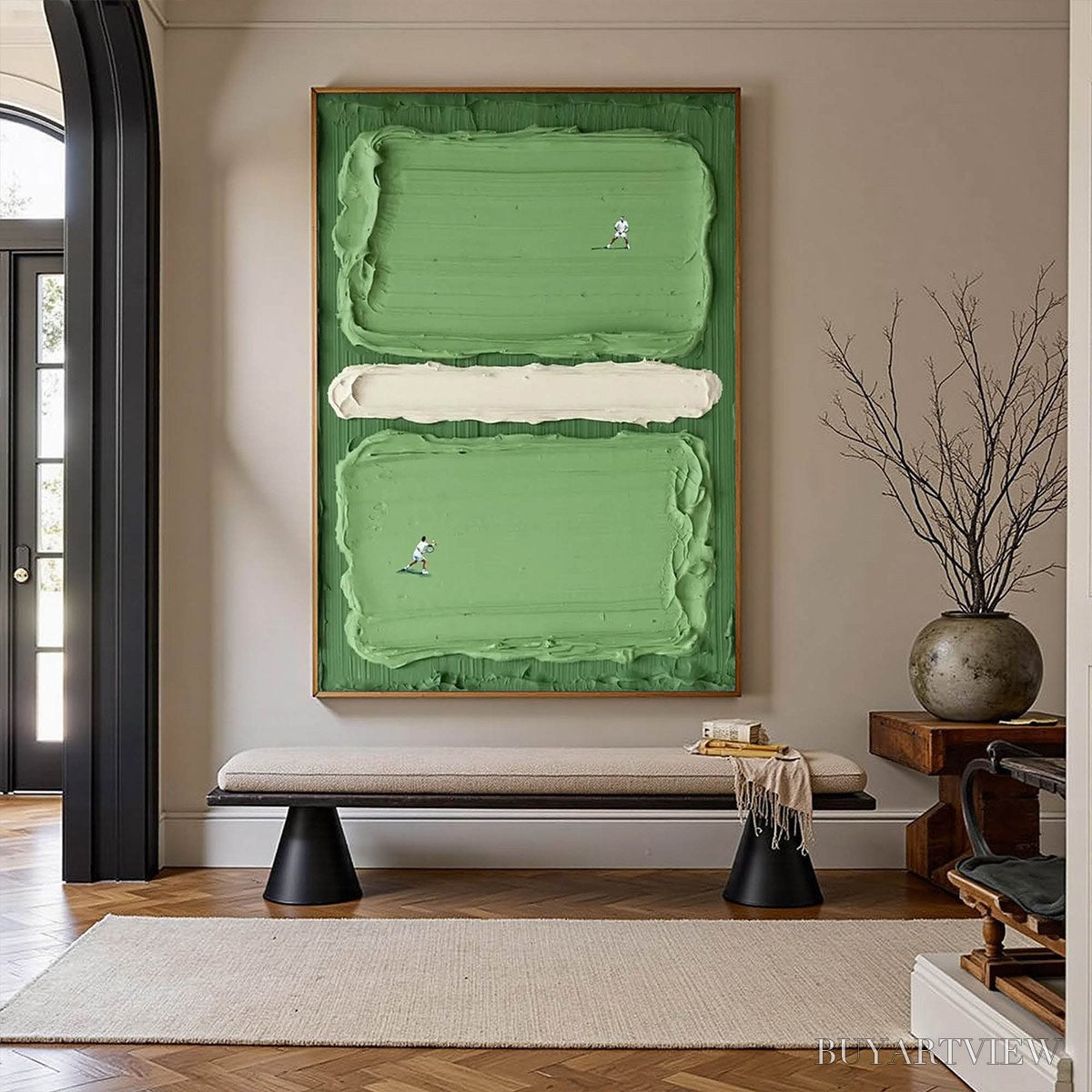 BUYARTVIEW Court Rhythm – Textured Sports Impasto Oil Painting - image 5