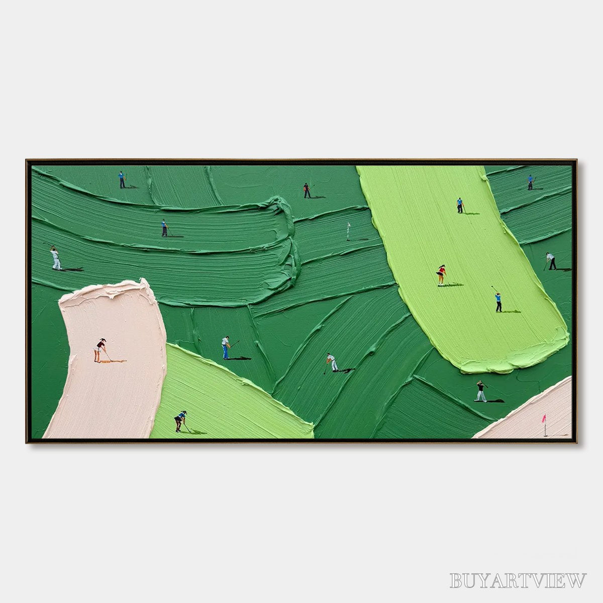 BUYARTVIEW Green Swing – Textured Impasto Golf Scene Painting - image 1
