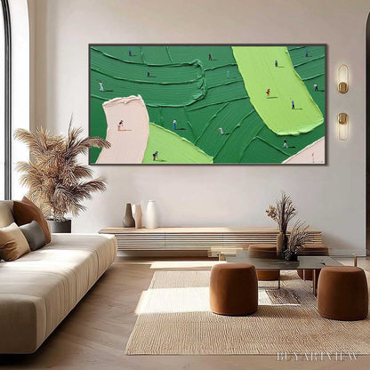 BUYARTVIEW Green Swing – Textured Impasto Golf Scene Painting - image 2