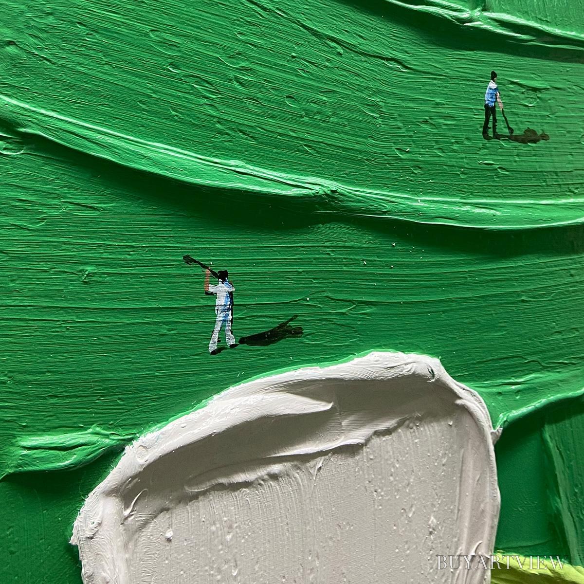 BUYARTVIEW Green Swing – Textured Impasto Golf Scene Painting - image 3