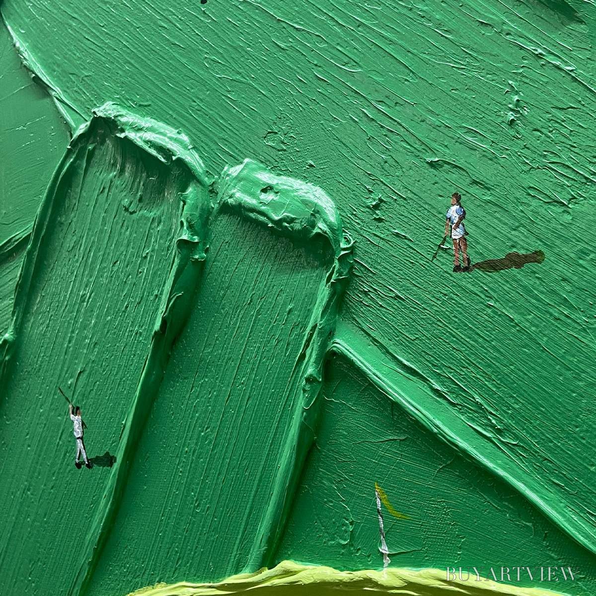 BUYARTVIEW Green Swing – Textured Impasto Golf Scene Painting - image 5