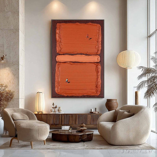 BUYARTVIEW Clay Court Textured Minimalist Tennis Match Oil Painting - image 2
