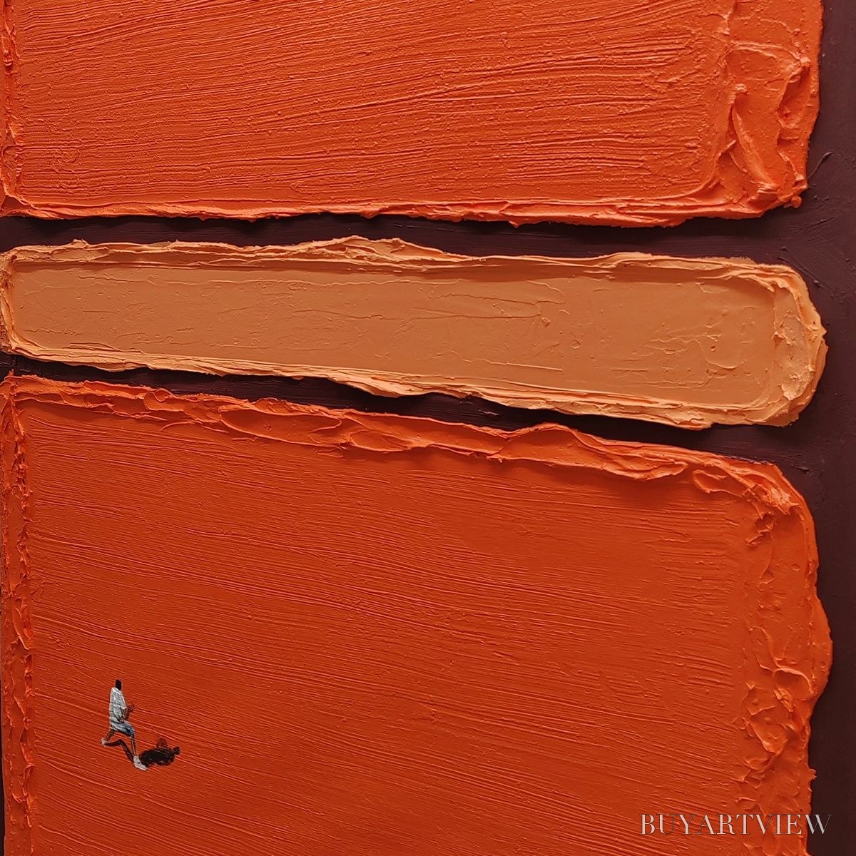 BUYARTVIEW Clay Court Textured Minimalist Tennis Match Oil Painting - image 6