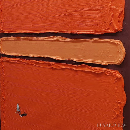 BUYARTVIEW Clay Court Textured Minimalist Tennis Match Oil Painting - image 6