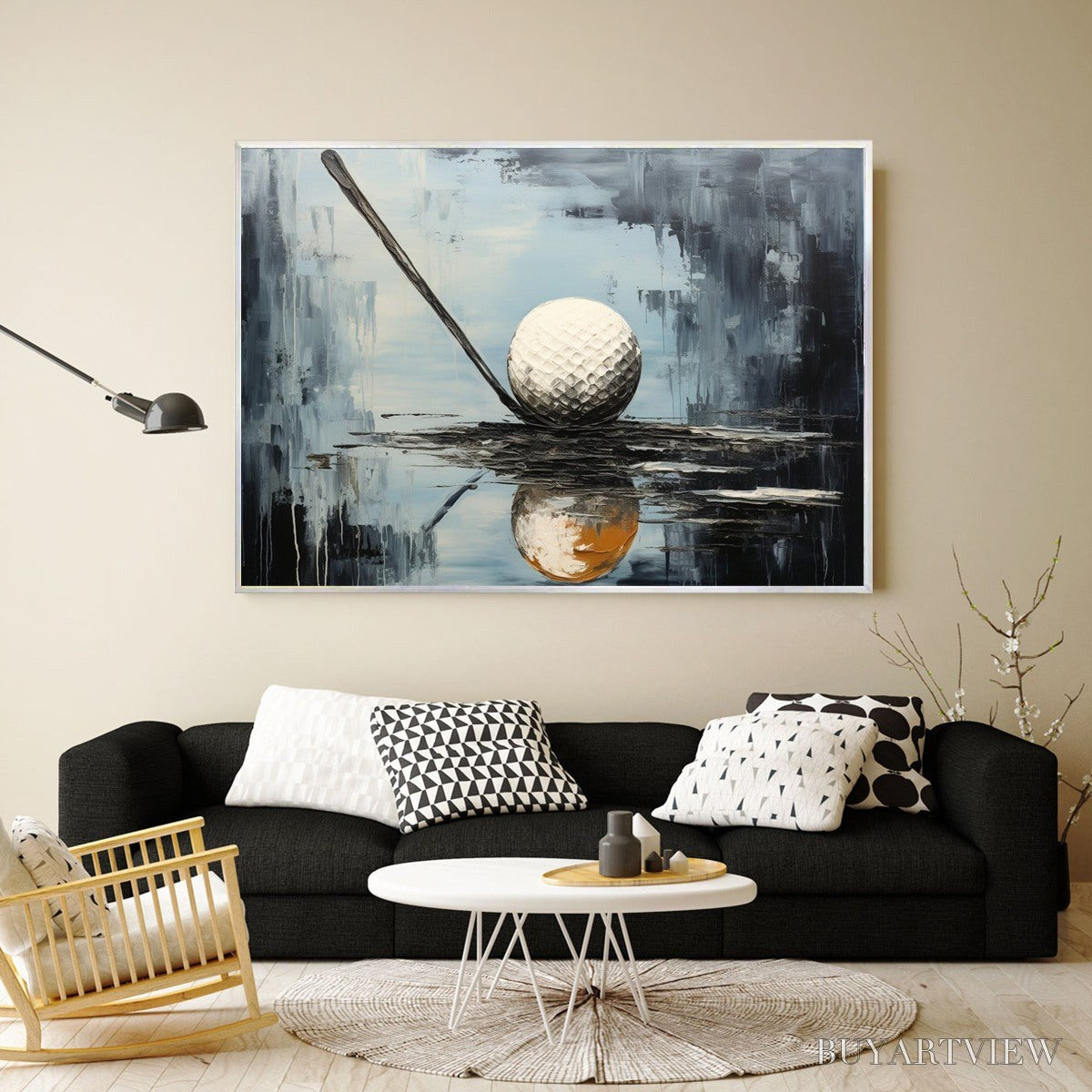 BUYARTVIEW Stroke of Genius – Textured Golf Still Life Oil Painting - image 2