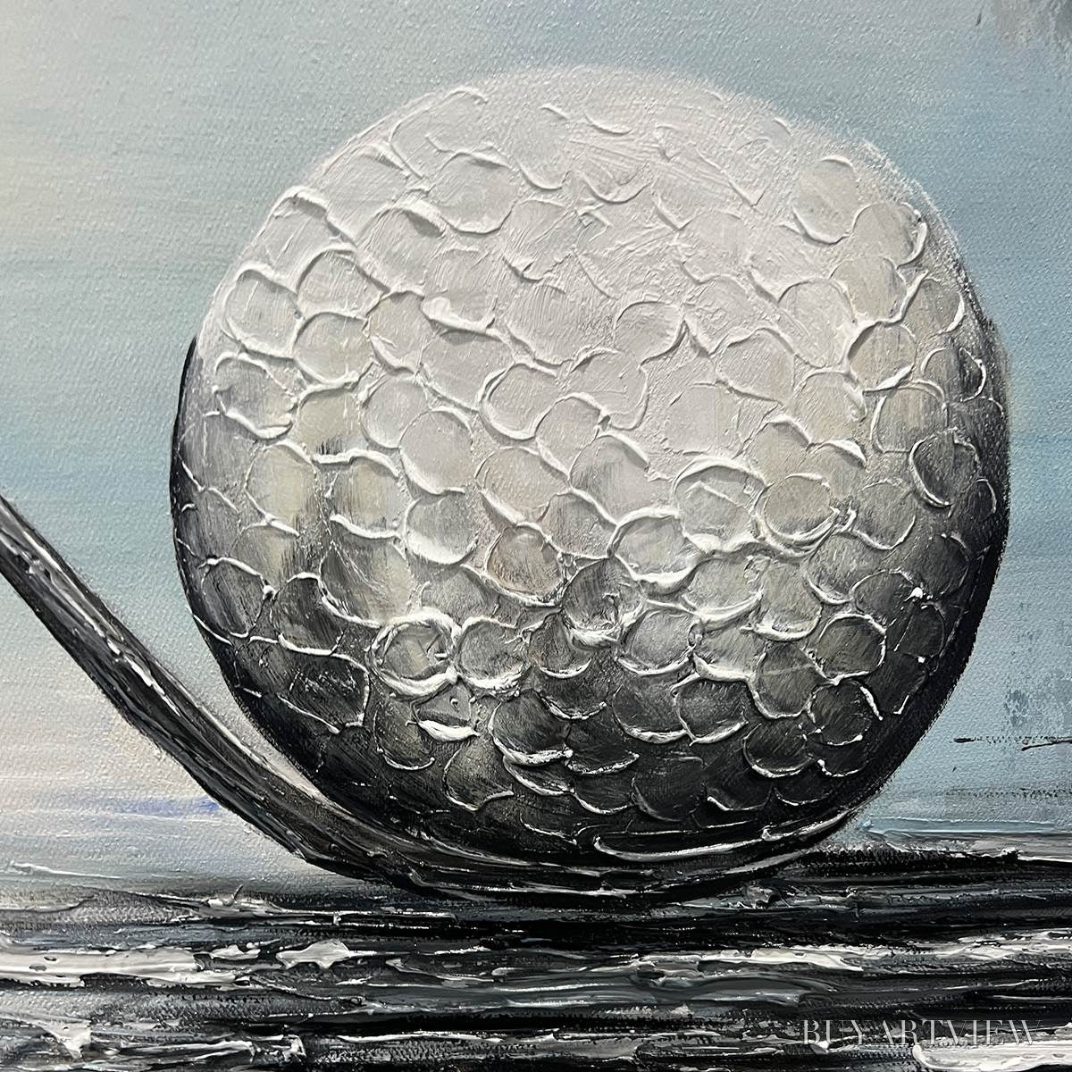 BUYARTVIEW Stroke of Genius – Textured Golf Still Life Oil Painting - image 3